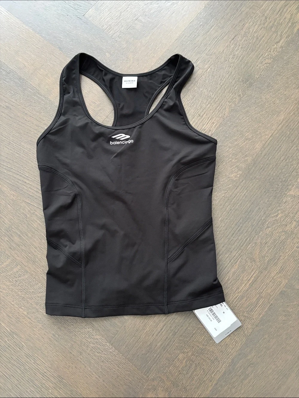 Balenciaga Black Logo Racerback Tank Top - Picture 2 of 5
